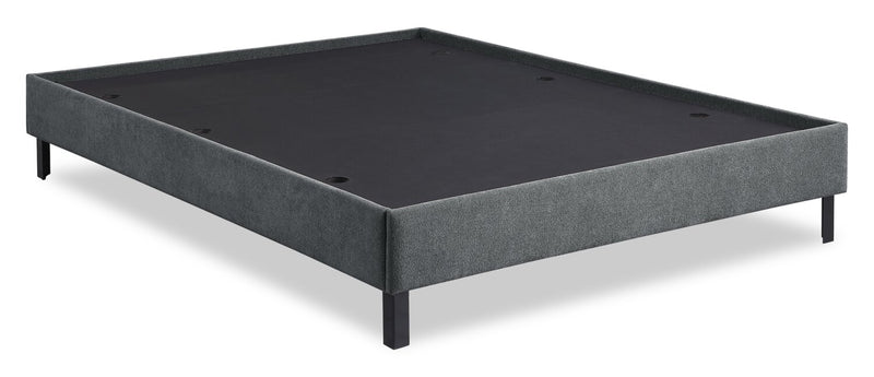 Amos Charcoal Upholstered Platform Bed Base - Queen