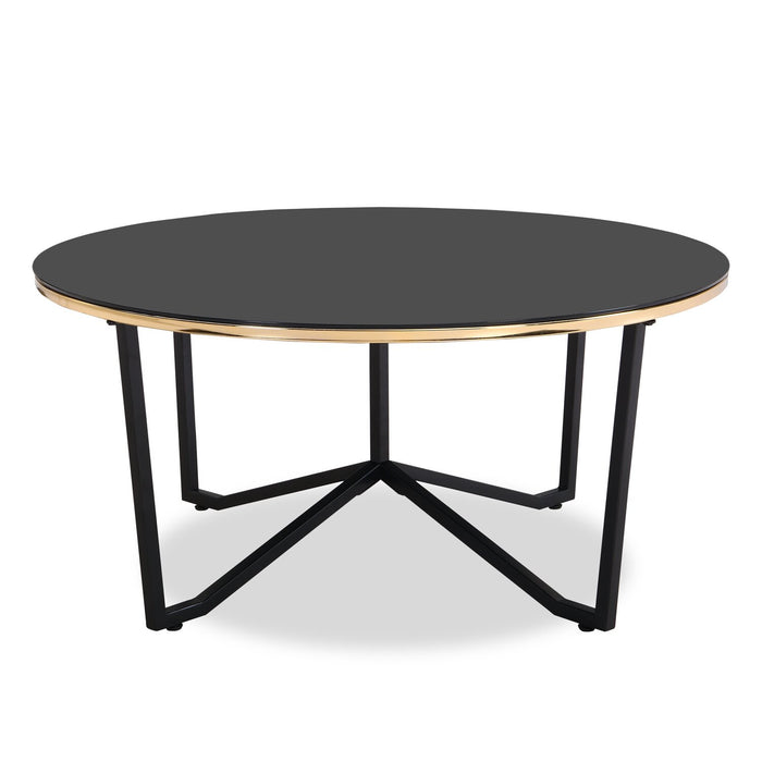Xander Round Glass Coffee Table - Black