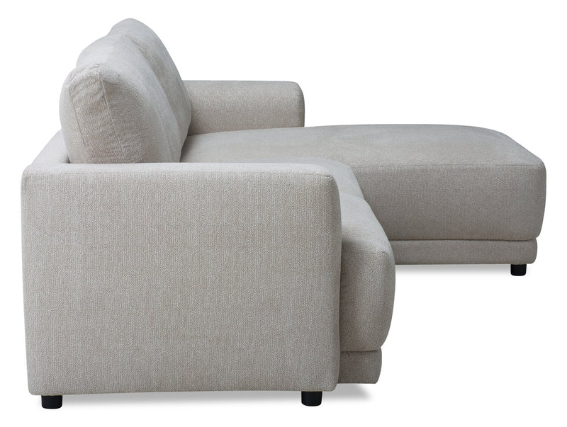 Voyage Modular 3-Piece Right-Facing Fabric Sectional with Removable Back Cushions – Beige