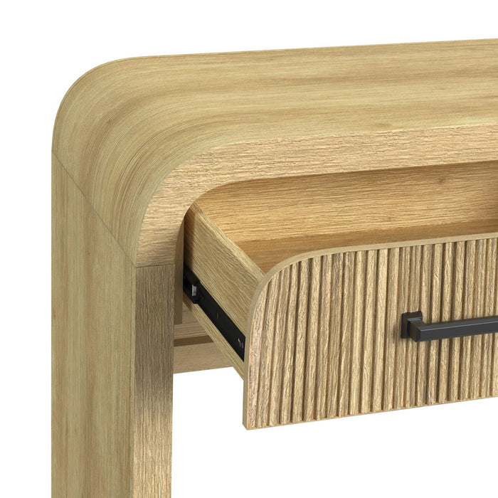 Lenore 59” Modern Sofa Table with Storage - Natural
