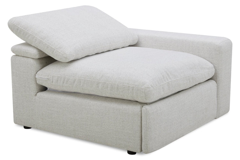 Sky Modular 45.75\" Fabric Right-Facing Power Reclining Chair with Feather Down Cushions - Nathan Wheat