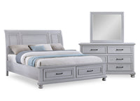 Kylie 5pc Bedroom Set with Storage Bed, Dresser & Mirror, Sand - King Size 