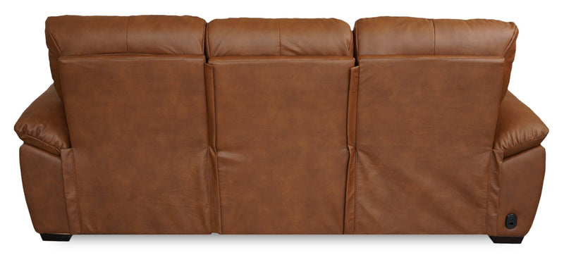 Bello 91.7\" Leather-Look Fabric Power Reclining Sofa with Power Headrest - Brown