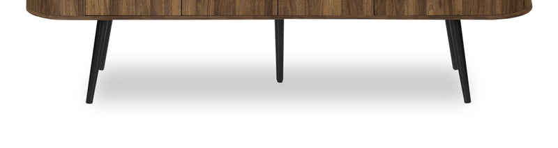 Elle 72\" Rustic TV Stand with Storage and Cable Management for TV's up to 80\"- Dark Brown and Black