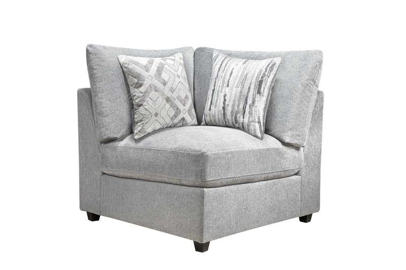 Scott Living Evolve Modular 4-Piece Grey Linen-Look Fabric Sectional with Feather Down Seat Cushions