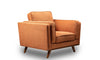 Kort & Co. Kassia 40.9\" Linen-Look Fabric Chair with Wood Base and Legs - Orange 
