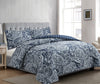 Lochlan 3-Piece King Comforter Set - Navy and White