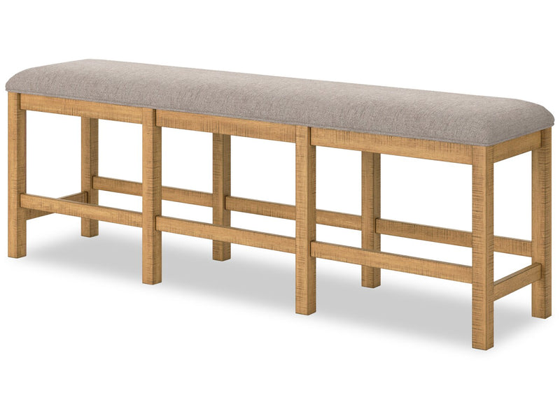 Archer 6pc Counter-Height Dining Package with 72-108\" Extension Table, Bench & 4 Chairs - Light Brown