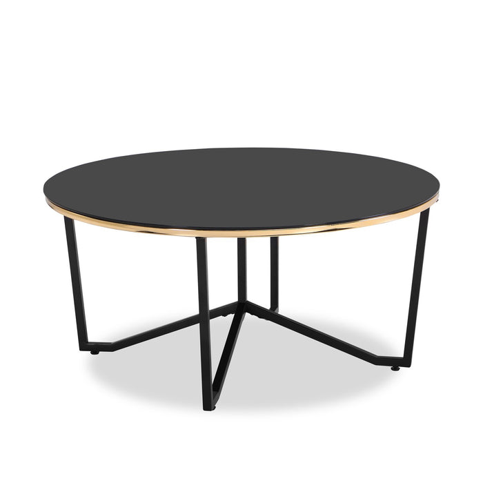 Xander Round Glass Coffee Table - Black