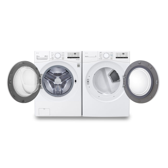 LG 5.2 Cu. Ft. Front-Load Washer and 7.4 Cu. Ft. Electric Dryer - White 