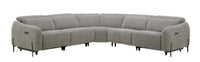 Caprice 5-Piece Power Reclining Sectional with Power Headrests - Truffle 