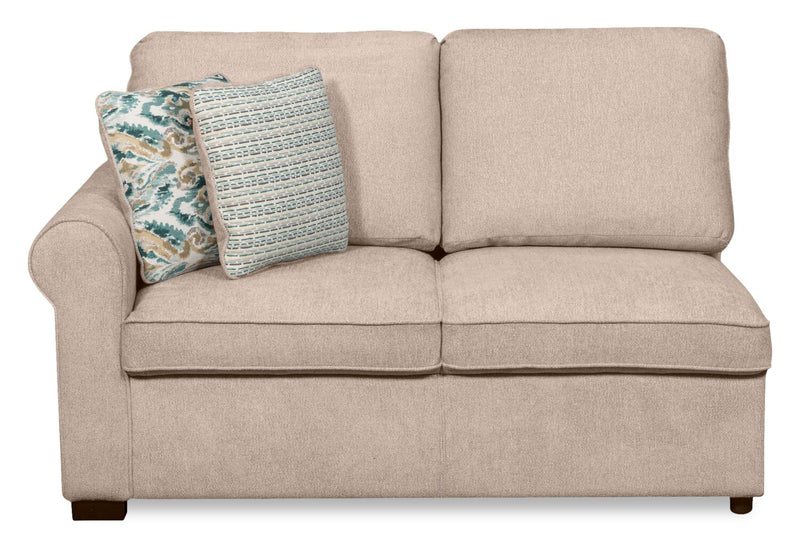 Scott Living Haven 3-Piece Right-Facing Chenille Fabric Cuddler Sleeper Sectional - Taupe