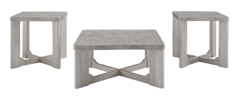 Cecily 35.5” Modern 3-Pack Coffee + 2 End Tables - White