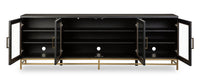 Cresset 84” Modern Solid Wood TV Stand with Storage and Cable Management for TVs up to 90