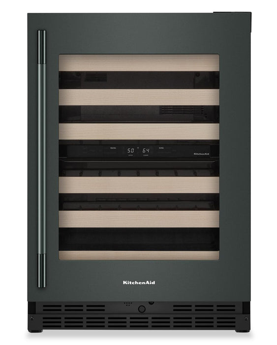 Kitchenaid® 24\" Undercounter Wine Cellar with Full-Extension Wood-Front Racks - KUWR524SJP