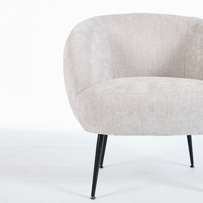 Nova 28.7\" Boucle Fabric Accent Chair – Light Grey
