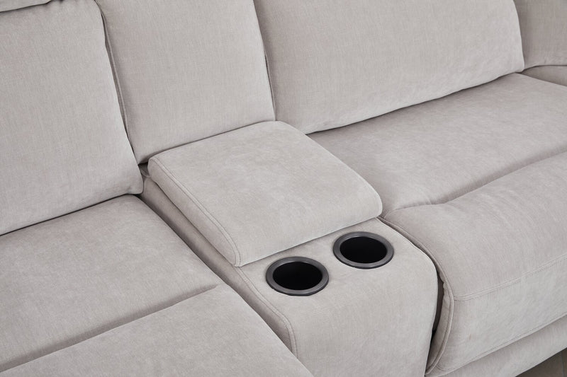 Legacy 6-Piece Left-Facing Power Reclining Sectional with 3D Immersive Sound and Shaq-o-pedic Comfort - Grey 
