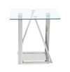 Briar 22\" Modern Glass Top End Table - Silver
