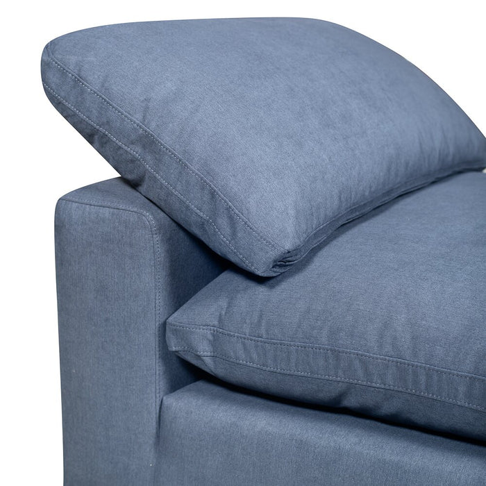 Eclipse 5-Piece Linen-Look Fabric Modular Sectional with Ottoman - Navy