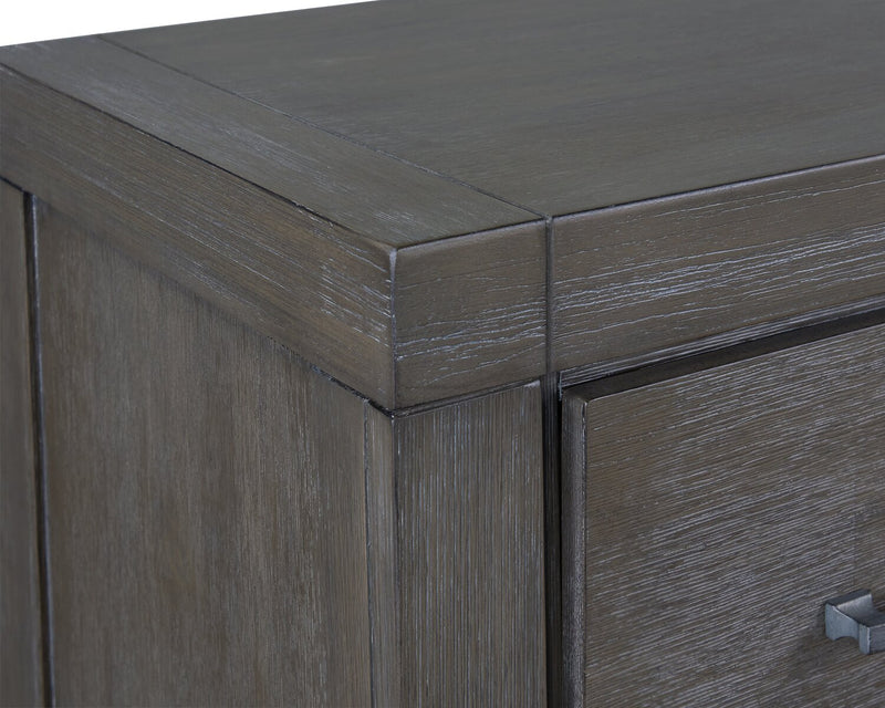 Koda Bedroom Chest of Drawers, 6-Drawer, 36\"W x 56\"H, Acacia Wood - Grey 