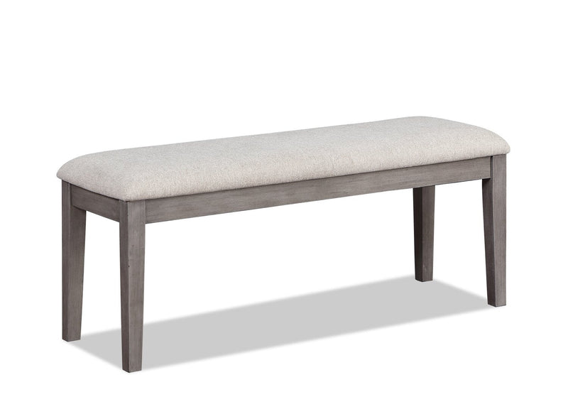 Krew Dining Bench with Polyester Fabric, 48\"W - Grey 