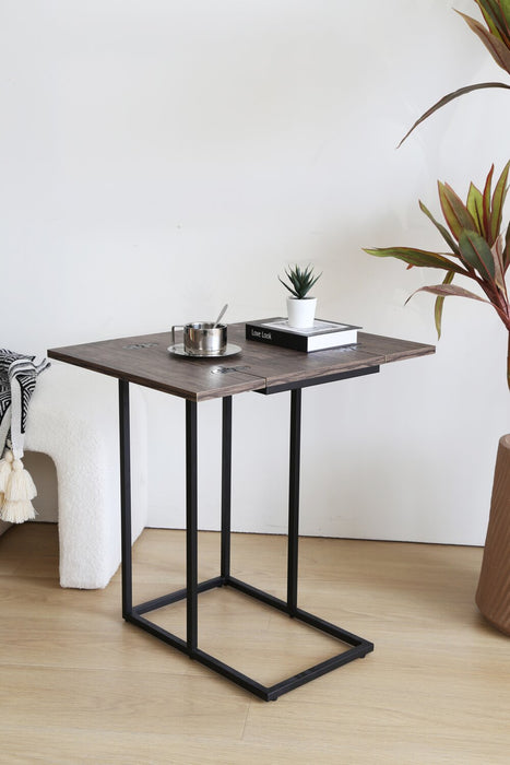 Pia Foldable Chairside Table - Brown