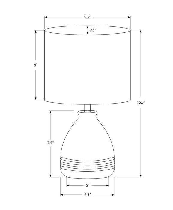 17\" Cream Ceramic Linen Drum Shade Table Lamp