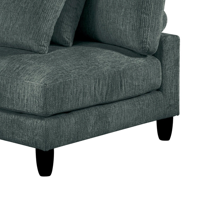 Lounge 5-Piece Chenille Modular Sectional with Ottoman – Grey 