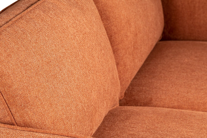 Kort & Co. Kassia 65.4\" Linen-Look Fabric Loveseat with Wood Base and Legs - Orange 