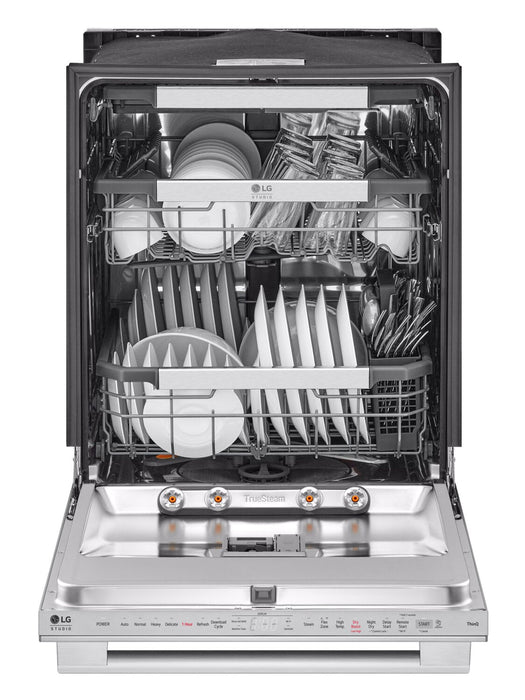 LG Studio 24\" 40 dBA Built-In Top-Control Smart Dishwasher with QuadWash®Pro  - Smudge Proof Stainless Stee… 