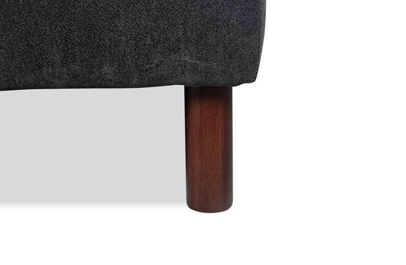 Jorja 3-Piece Granite Grey Chenille Fabric Sectional with Wood Legs and Six Accent Pillows