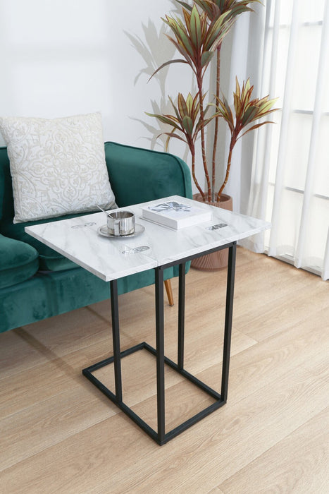 Pia Foldable Chairside Table - White