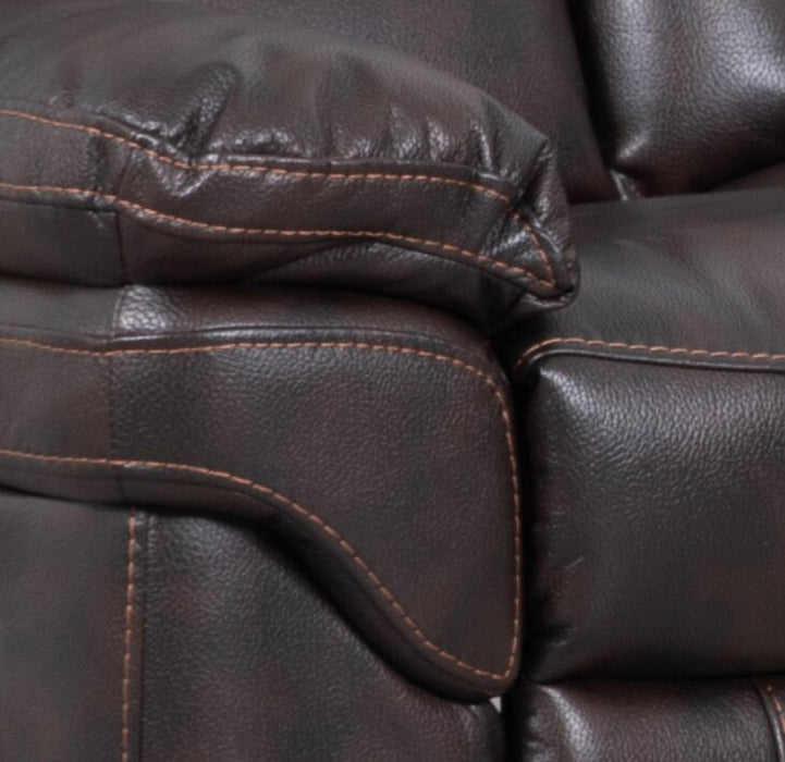 Leo 5-Piece Leath-Aire® Fabric Reclining Sectional - Walnut