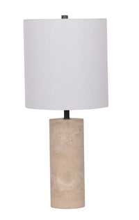 Rocco 25” Modern Stone Table Lamp - Natural Travertine 