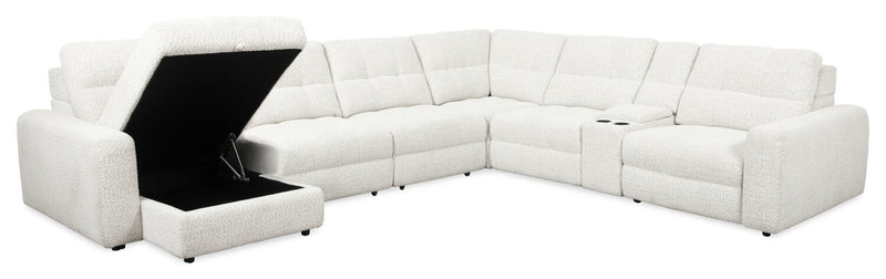 Scott Living Elevate Modular 7-Piece Left-Facing Chenille Fabric Sectional with Power Reclining - Beige