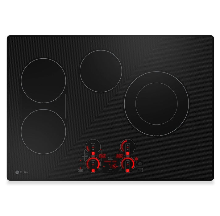 Profile 30\" 4-Element Electric Cooktop - Black - PEP7030DTBB 