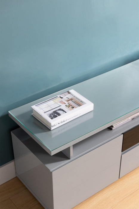 Adam 78\" Modern TV Stand with Storage and Cable Management for TVs up to 86\"- Grey