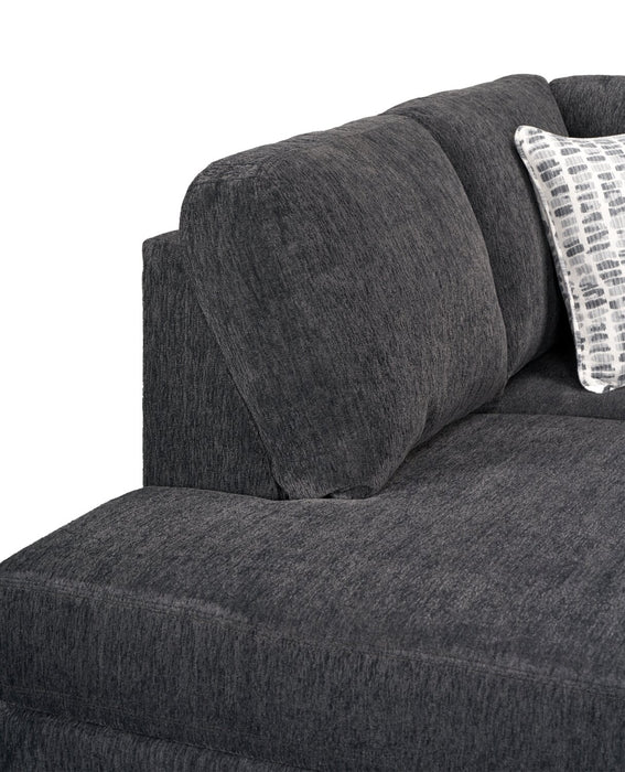 Made in Canada Morgan 2-Piece Left-Facing Chenille Fabric Condo Size Sectional with Accent Pillows - Grey