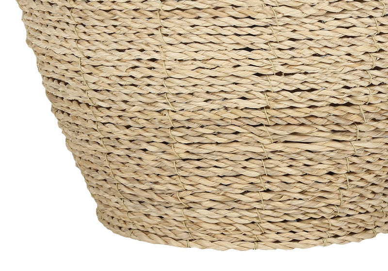 25\" Ratten Table Lamp with Beige Shade