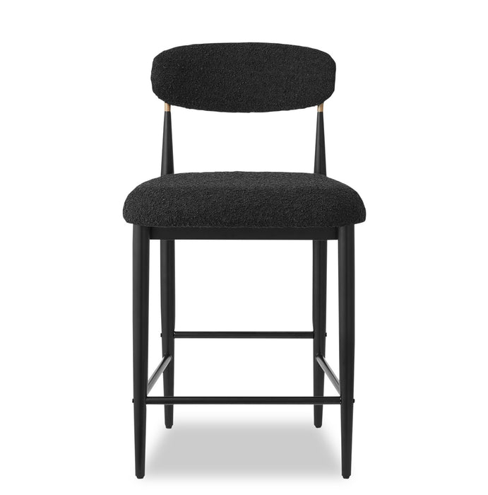 Capri Boucle Fabric Counter Dining Stool - Black