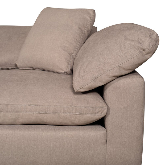 Eclipse 5-Piece Linen-Look Fabric Modular Sectional with Ottoman - Slate