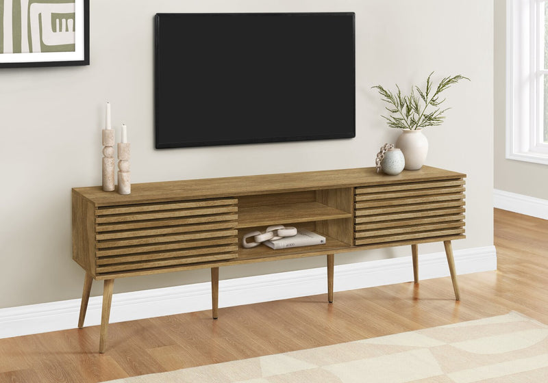 Gemma 72\" Rustic TV Stand with Storage and Cable Management for TV's up to 80\"- Brown