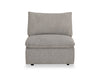 Fusion Modular 33.46\" Silver Grey Chenille Fabric Armless Chair with Removable Feather Down Cushion