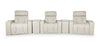 Zen 5-Piece Leather-Look Fabric Home Theatre Power Reclining Sectional with Massage - Apricot 