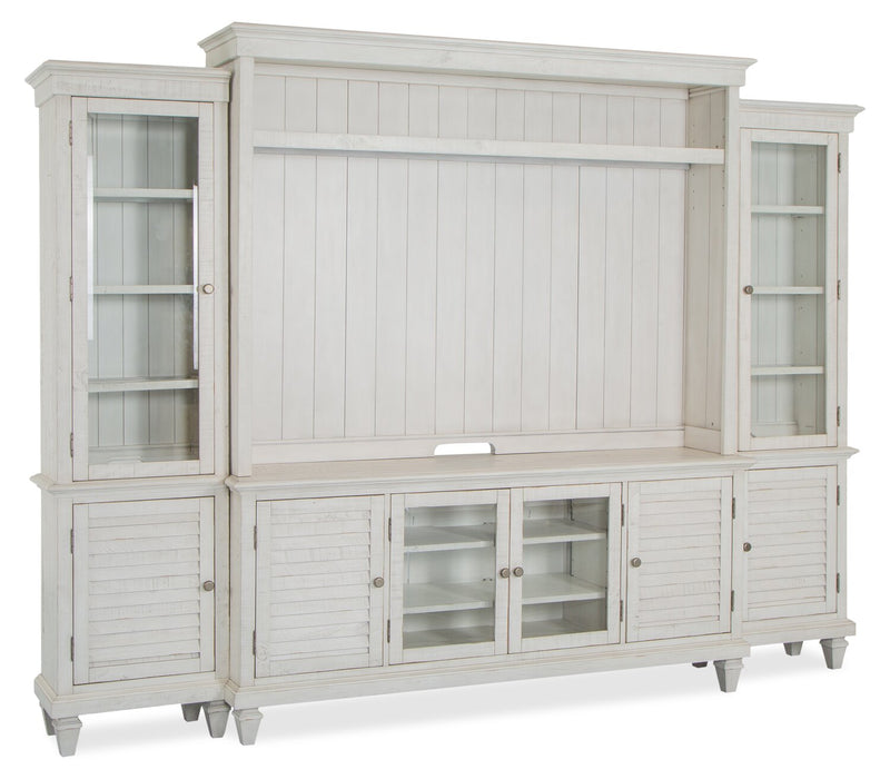 Baron 114\" Rustic 4-Piece Pine Entertainment Centre with Storage and Cable Management for TVs up to 70” 