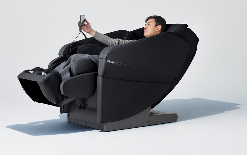Panasonic Real Pro ULTRA Prestige™ 33.5\" Black High-Quality Synthetic Leather Reclining Massage Chair 