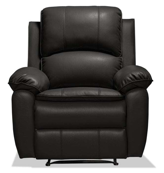 Chandler 37\" Leather-Look Fabric Power Reclining Chair with USB Port- Grey 