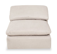 Eclipse Modular 5-Piece Linen-Look Fabric Sectional with Reversible Feather Down Cushions - Linen White