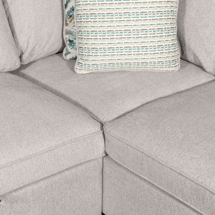 Scott Living Haven 3-Piece Left-Facing Chenille Fabric Cuddler Sleeper Sectional - Grey