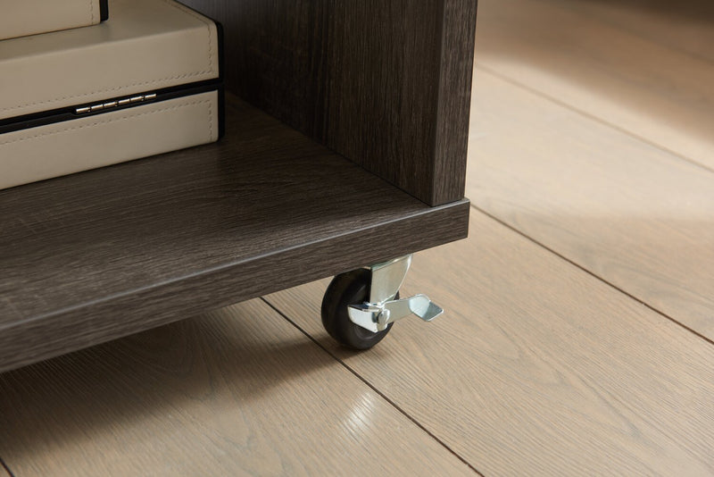 Oliver Corner Desk with Storage and USB Ports - Grey